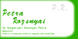 petra rozsnyai business card